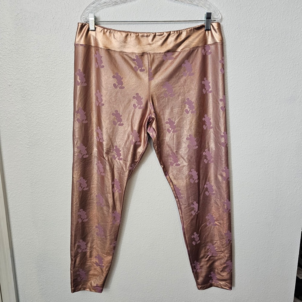 Disney Parks Gold and Pink Mickey Mouse‎ Leggings Women's Size XL